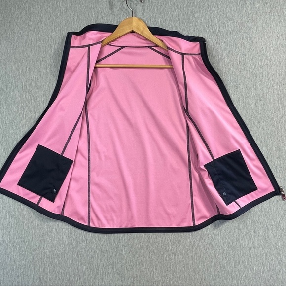 Liz Claiborne Golf Vest Women’s Small Blue Pink Full Zip Lightweight - Picture 5 of 9